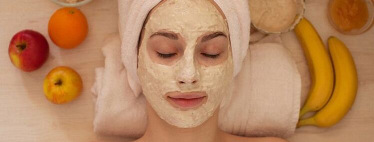 Girl with a rejuvenating mask on her face.